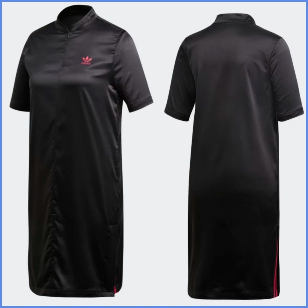 Black ADIDAS LEOFLAGE TEE DRESS Size: Medi…